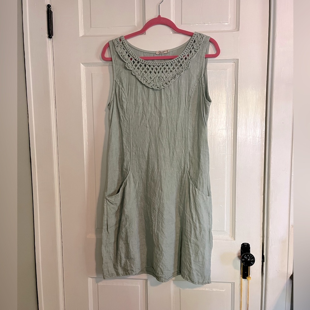 Sage Green Linen Lungo L’Arno Dress - Size M